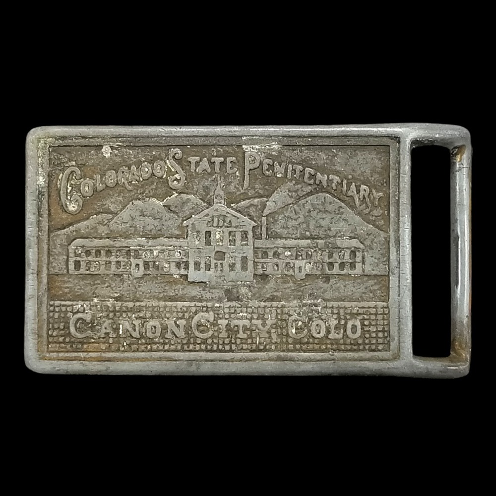 Vintage Colorado State Penitentiary Canon City CO Belt Buckle‎ Prison Souvenir